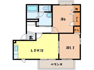 クレ－ルＫＡの物件間取画像